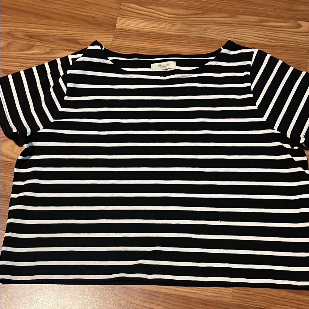 Black and White Striped Top